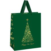 Пакет подарочный 33*42*12см MESHU «Christmas tree»,  фольга, матовая ламинация