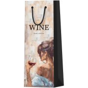 Пакет подарочный 12*36*8,5см MESHU «Elegance», матовое ламинирование, под бутылку