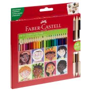 Карандаши цветные Faber-Castell , 24цв.,«Дети мира» заточ.+3цв., картон, европодвес.