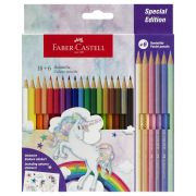 Карандаши цветные Faber-Castell «Unicorn», 18цв., шестигр., заточ.+6 паст. цв., картон, европодвес