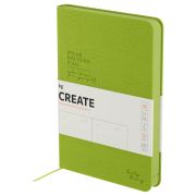 Ежедневник недатированный, А5, 136л., твердый переплет, кожзам, BG «Create. Lime», лаймовый, цветной срез