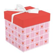 Коробка складная подарочная MESHU «Hearts», (15*15*15см), с лентой