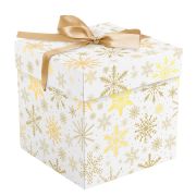 Коробка складная подарочная MESHU «Snowflake», (15*15*15см), с лентой, отд фольгой