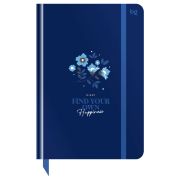 Ежедневник недатированный А5, 136л., 7БЦ BG «Flowery. Blue», глянцевая ламинация, отд.фольгой