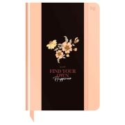 Ежедневник недатированный А5, 136л., 7БЦ BG «Flowery. Peach», глянцевая ламинация, отд.фольгой
