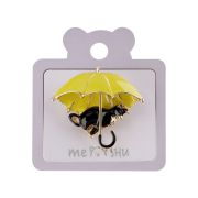 Брошь MESHU «Cat and umbrella», европодвес
