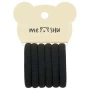Резинки для волос MESHU «Essence», черные, 6шт., диаметр 4см, европодвес