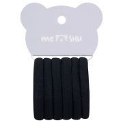 Резинки для волос MESHU «Essence thin», черные, 6шт., диаметр 4см, европодвес