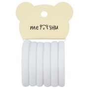 Резинки для волос MESHU «Essence thin», белые, 6шт., диаметр 4см, европодвес