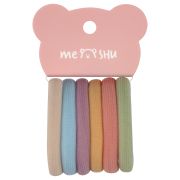 Резинки для волос MESHU «Essence thin», пастельные ассорти, 6шт., диаметр 4см, европодвес