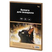 Бумага для акварели 40л. А4, BG «Акварельный кот», среднее зерно, 200 г/м2, в КОРОБЕ