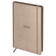 Ежедневник датированный 2026г., А5, 176л., твердый переплет, кожзам, BG «Python. Bronze», бронзовый, цветной срез, с резинкой, карман