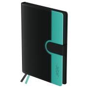 Ежедневник датированный 2026г., А5, 176л., твердый переплет, кожзам, BG «Glace. Teal», бирюзовый, цветной срез, магнитный клапан, карман