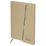 Ежедневник датированный 2026г., А5, 176л., твердый переплет, кожзам Soft touch, BG «Magnet. Vanilla», ванильный, магнитный клапан