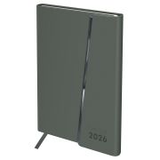 Ежедневник датированный 2026г., А5, 176л., твердый переплет, кожзам Soft touch, BG «Magnet. Grey», серый, магнитный клапан