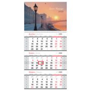 Календарь квартальный 1 бл. на 1 гр., 295*650 мм BG «Санкт-Петербург», с бегунком, 2026г.