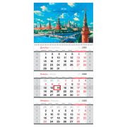Календарь квартальный 1 бл. на 1 гр., 295*650 мм BG «Панорама Москвы», с бегунком, 2026г.