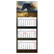 Календарь квартальный 3 бл. на 3 гр., 330*810 мм BG Premium «Свободный дух», с бегунком, 2026г.