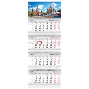 Календарь квартальный 4 бл. на 4 гр., 295*755 мм BG Business «Россия», с бегунком, 2026г.