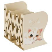 Подставка для книг MESHU «Cute Cat», металлическая, 3 отделения, раздвижная