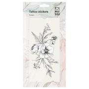 Наклейка-тату MESHU, «Flowers», 9*19см, 3 листа, инд. уп., европодвес