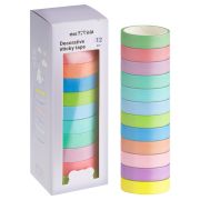 Набор клейких декоративных лент MESHU «Macaron», 12шт, бумажный бокс