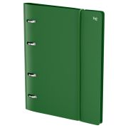 Тетрадь на кольцах А5, 120л., BG «Base», пластиковая обложка, зеленый, с резинкой