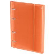 Тетрадь на кольцах А5, 120л., BG «Neon», пластиковая обложка, оранжевый, с резинкой