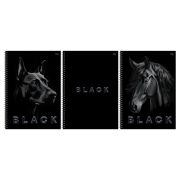 Тетрадь 80л., А4, клетка, на гребне BG «Just black», soft-touch ламинация, выб. лак