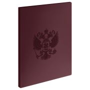 Папка с 30 вкладышами СТАММ «Герб» А4, 17мм, 700мкм, пластик, гранат